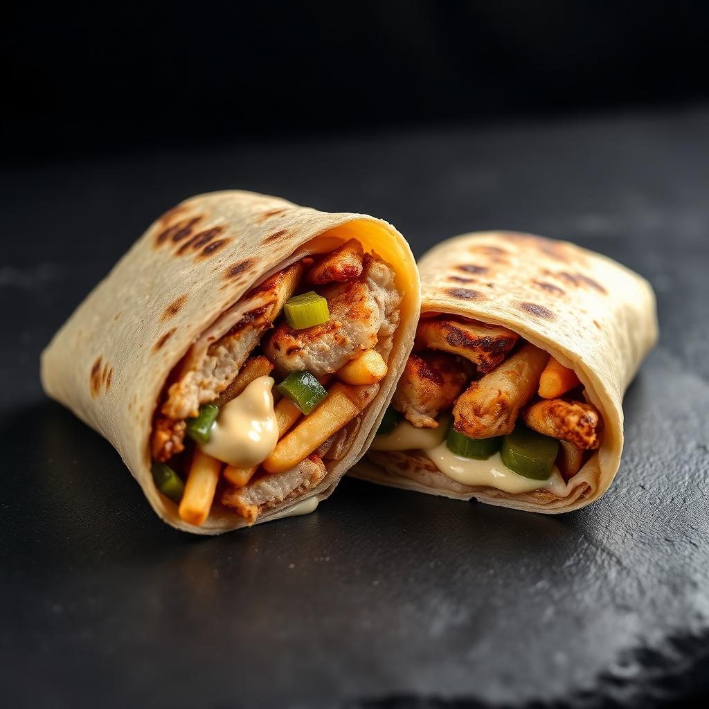 Tawook wrap cut open